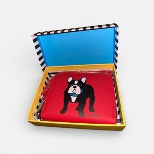 Marc Tetro NWT Red Wallet with Bull Dog Design